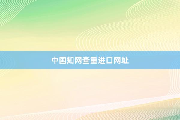 中国知网查重进口网址